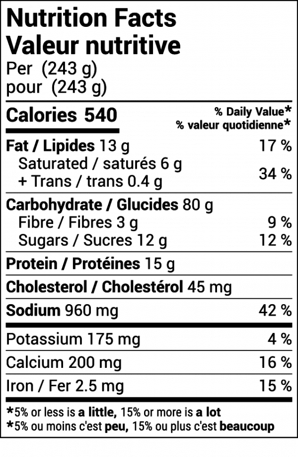 Chicken and caramelized onion grilled cheese nutrition facts